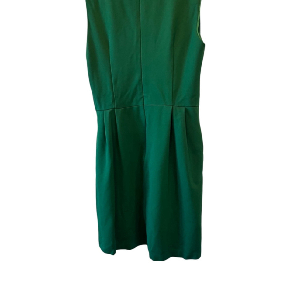 Green Sleeveless Stretch Knee Length Shift Dress M - Picture 4 of 9